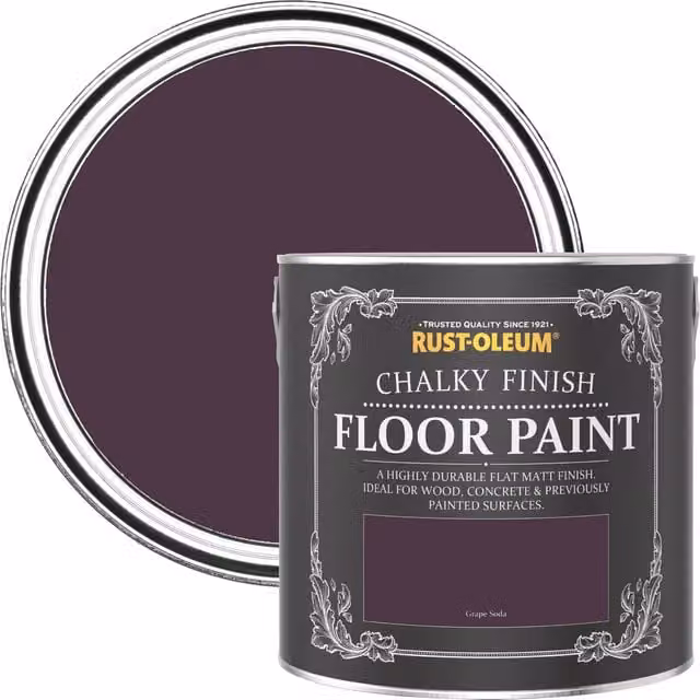 Rust-Oleum Chalky Floor Paint in Grape Soda Purple Matt