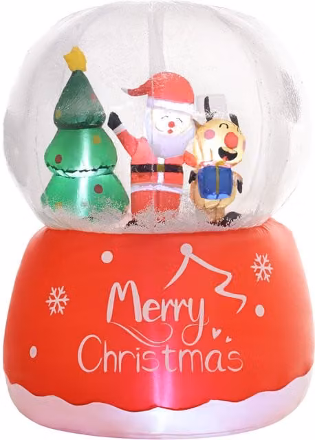 OUTSUNNY Red 5.5ft Inflatable Christmas Crystal Ball with LED Lights – 1