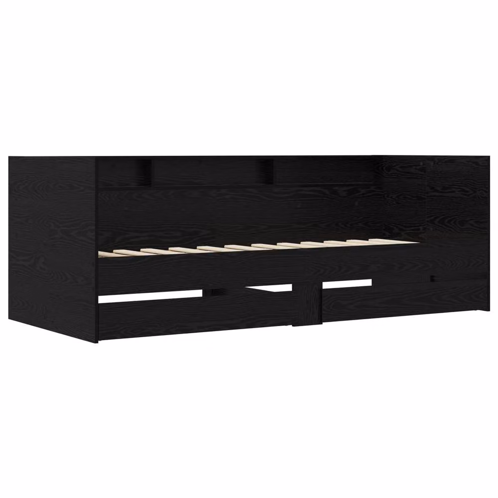 Berkfield Home Modern Bed Frame with Storage Drawers in Black Oak, W: 80 cm, L: 200 cm – 2
