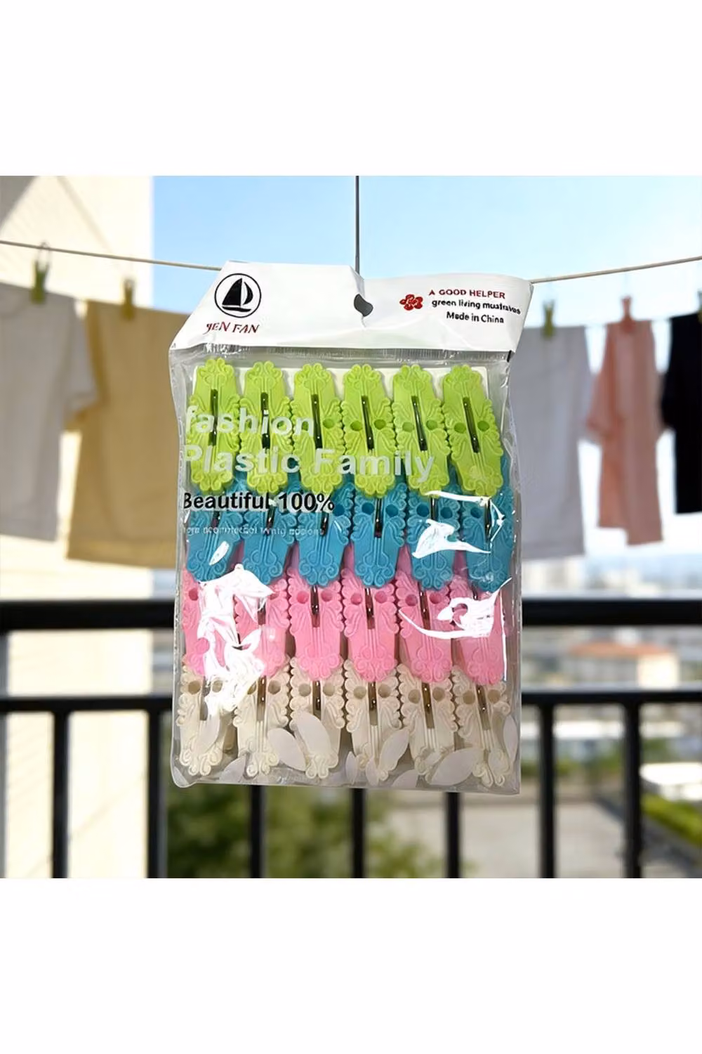 KDMD Heavy Duty Plastic Clothes Pegs, Multicolour, 5 cm, Pack of 20 – 2