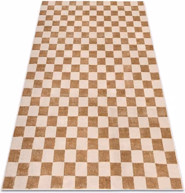 RugsX Aura Geometric Beige Polyester Rug, W: 120 cm, D: 170 cm