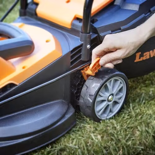 LawnMaster 1200W Electric Lawnmower with Rear Roller, Orange, 32cm Cutting Width – 4