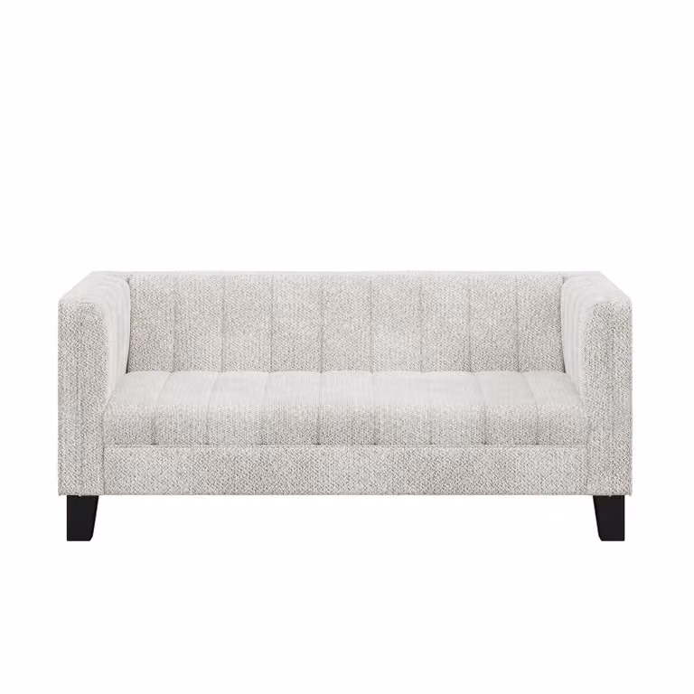 Dome Deco Dakota Upholstered Fabric Sofa in White