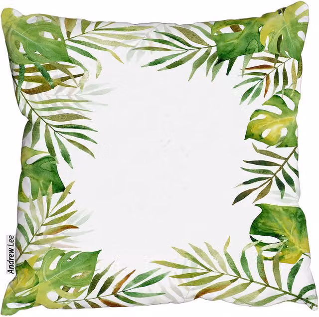 Andrew Lee Botanical Floral Square Cushion, Green and Multicolour, W: 60 cm, H: 60 cm, D: 60 cm