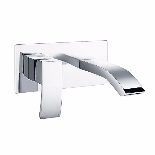 Nes Home Single Lever Wall Mounted Waterfall Basin Tap in Chrome Silver – 2