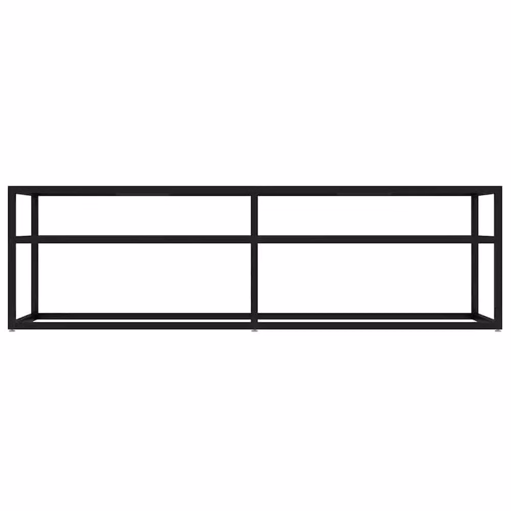 Berkfield Home Black TV Cabinet with Tempered Glass and Metal, W/D/H: 140 x 40 x 40.5 cm – 3