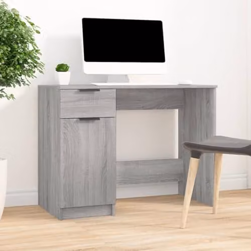vidaXL Writing Desk in Grey Sonoma, W/D/H: 100 x 50 x 75 cm – 2