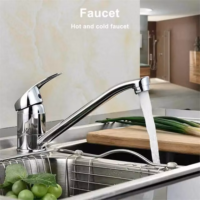 Nordara Single Lever Kitchen Sink Mixer Tap with Swivel Spout in Chrome Silver – 1