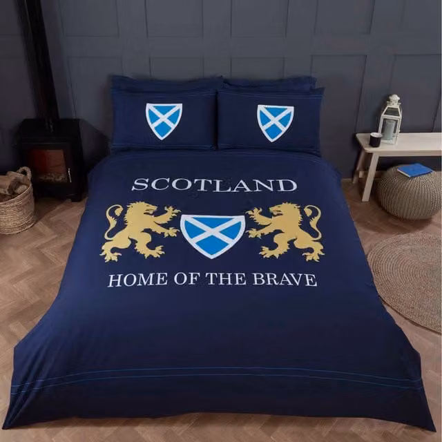 Rapport Home Home Of The Brave Reversible Polycotton Duvet Cover and Pillowcase Set, Multicolor/Blue, W: 200 cm, H: 180 cm