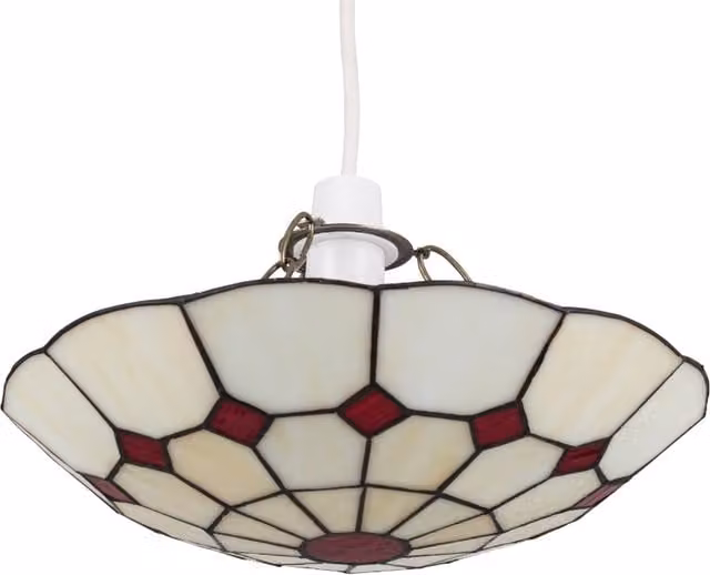 ValueLights Cortez Red Art Deco Round Glass Ceiling Pendant Shade
