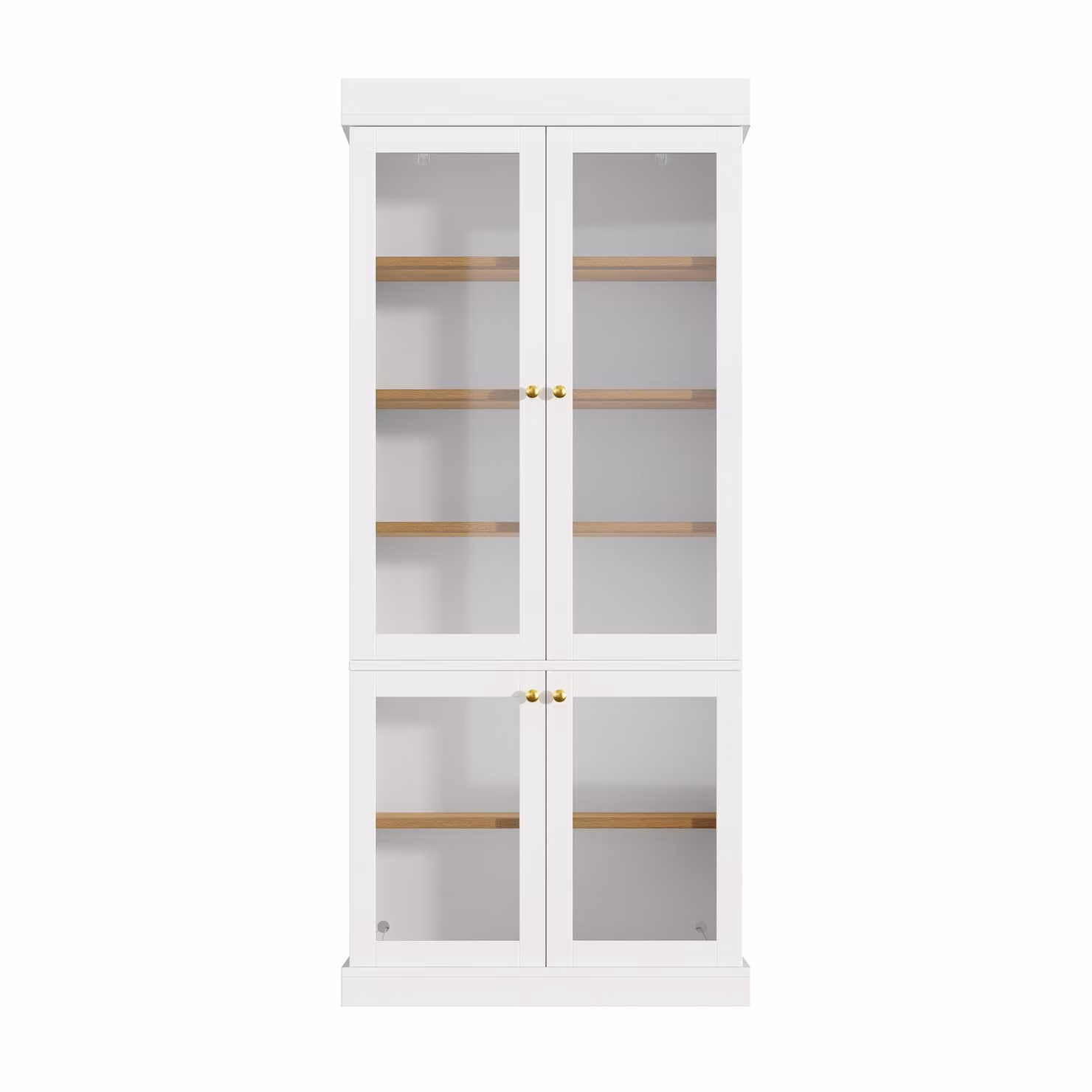 Aosom UK Modern White Display Cabinet with Integrated LED Lighting and Glass Doors, W/D/H: 40 x 40 x 180 cm – 2