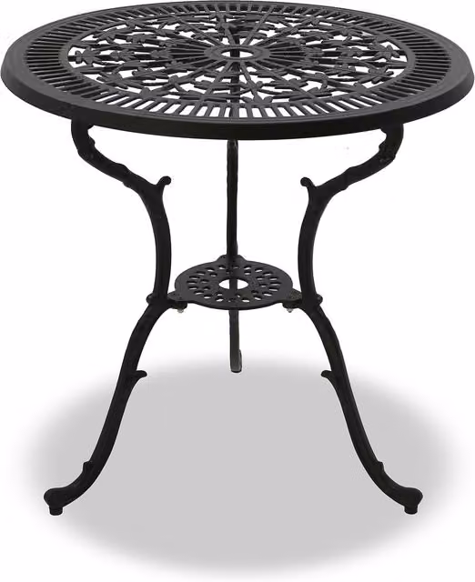 Centurion Supports Classic Matt Black Metal Bistro Table W/D/H: 70.0 x 69.5 x 69.5 cm