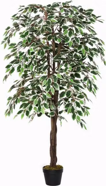 Outsunny Green Artificial Ficus Silk Tree with Nursery Pot, Height: 160 cm