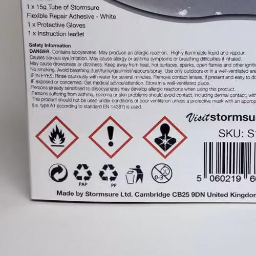 Stormsure White Polyurethane Flexible Repair Adhesive, 15g – 6