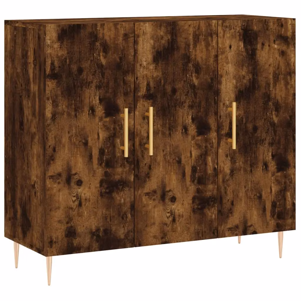Berkfield Home Smoked Oak Sideboard in Brown, W/D/H: 90 x 34 x 80 cm – 2