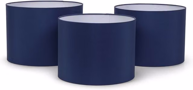 ValueLights Torbery Set of 3 Modern Fabric Nesting Ceiling Light Shades in Blue