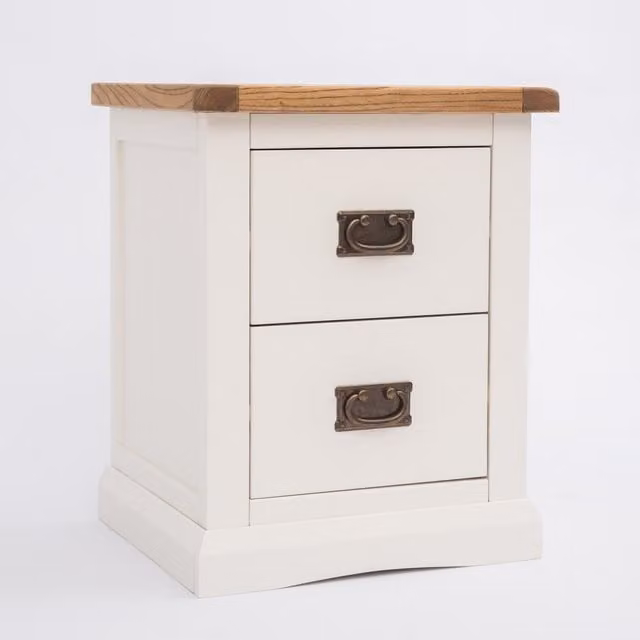 Cabinet Bits Cosenza 2 Drawer Bedside Cabinet in White