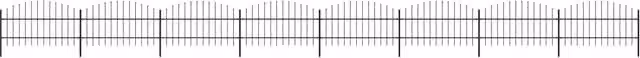 Berkfield Black Steel Spear Top Garden Fence