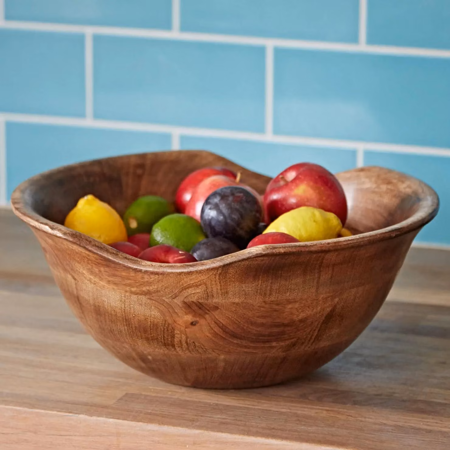 Paper High Natural Mango Wood Fruit Bowl in Brown – 2