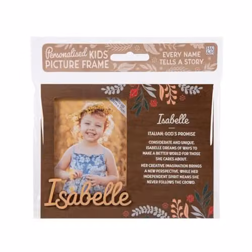 History & Heraldry Isabelle Pre-personalised Child's Floral Picture Frame, Brown, W/H: 11 x 8.5 cm