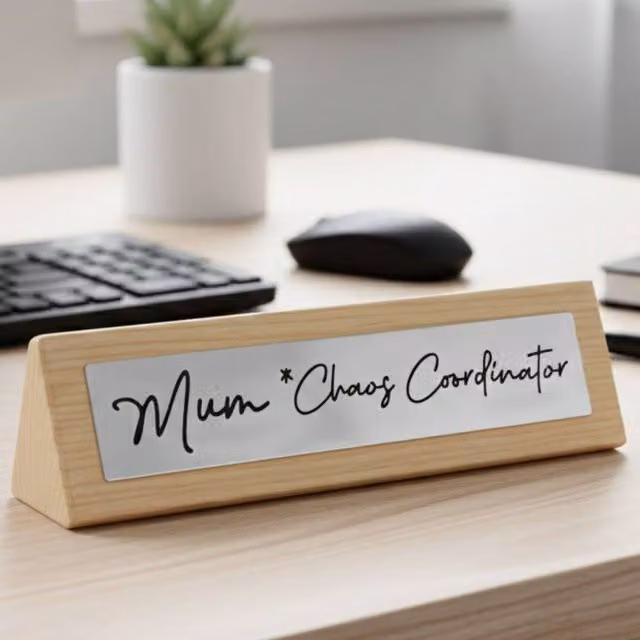 Boxer Gifts Mum Chaos Coordinator Multicolour Wooden Tabletop Desk Sign