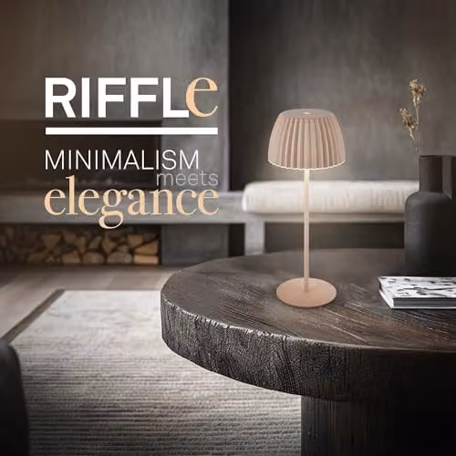Briloner Riffle Rechargeable LED Table Lamp, Beige, H 36.5 x W 14.5 cm, IP44 Dimmable Touch Lamp – 2