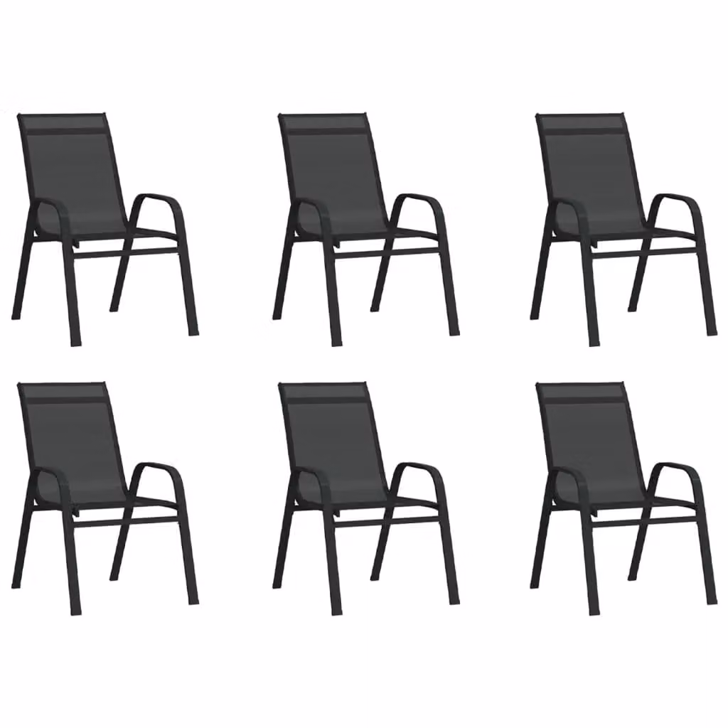 Berkfield Home 7 Piece Black Metal and Glass Garden Dining Set – 3