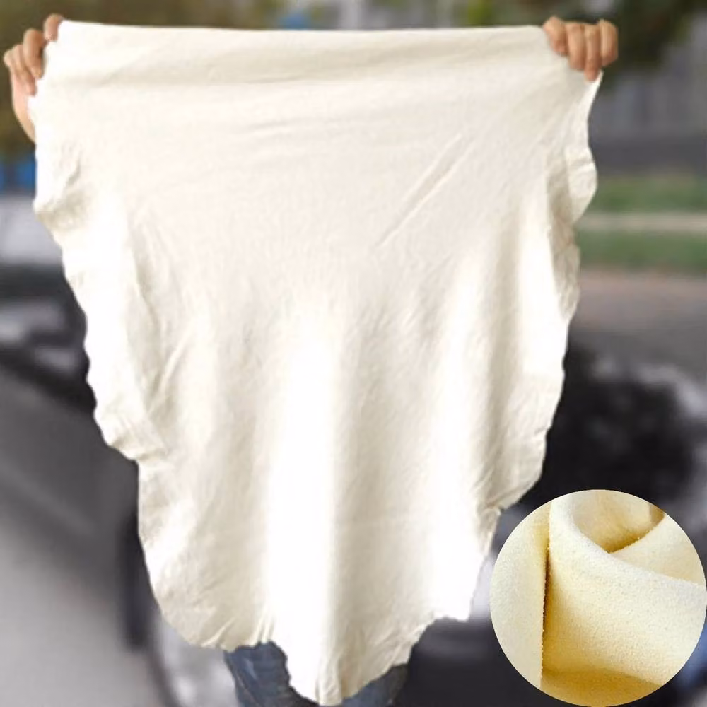FLAVORA Natural Chamois Leather Absorbent Car Cleaning Cloth in Beige, 0.6m2 – 2