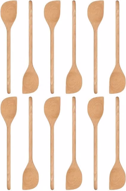 Argon Tableware Brown Wooden Cooking Spoon, Heat Resistant and Non-Scratch, Length: 30 cm
