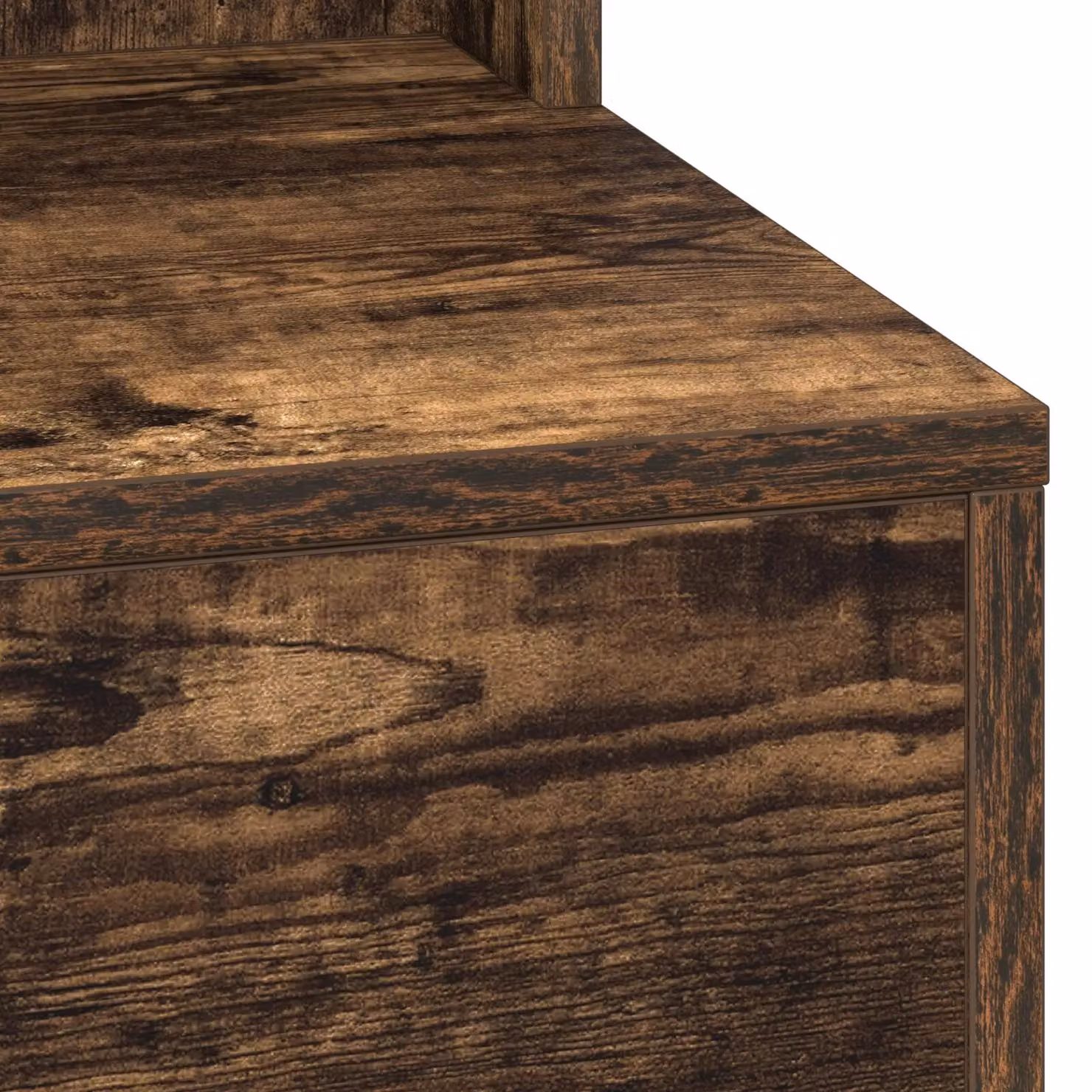 Berkfield Home Makeup Table with Hollywood LED Lights in Smoked Oak Brown, W/D/H: 100 x 41 x 135 cm – 4