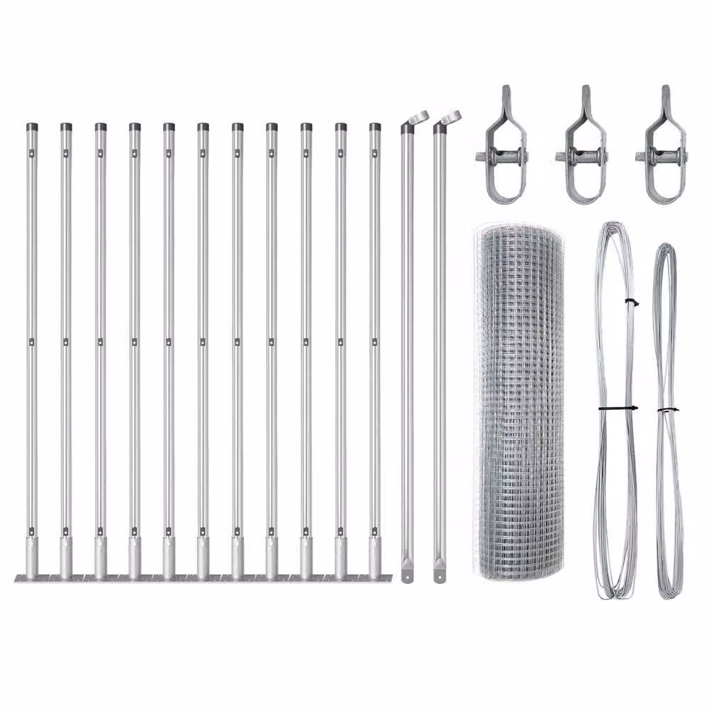 Berkfield Home Round Galvanised Steel Fence Post Set in Silver, Set of 2 – 2