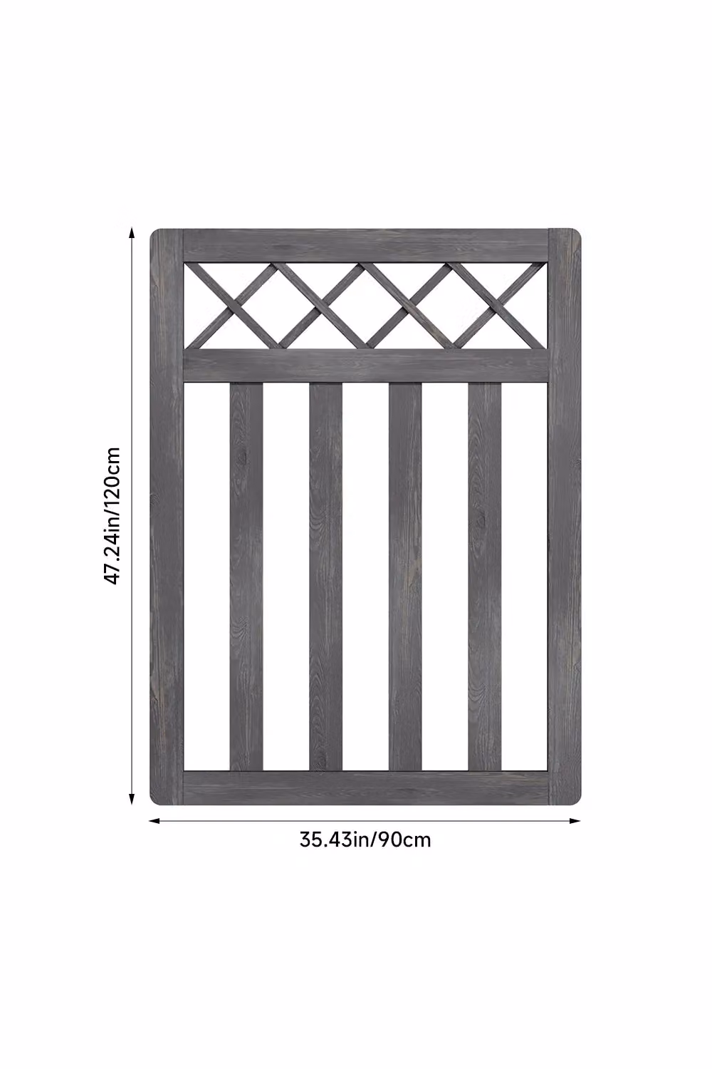 Living and Home Grey Wooden Outdoor Lattice Top Garden Pedestrian Gate, W: 91.44 cm, H: 121.92 cm – 3