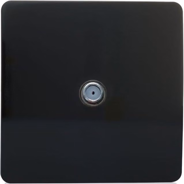 Trendi Switch 1 Gang Male F-Type Satellite Television Socket in Black – 1