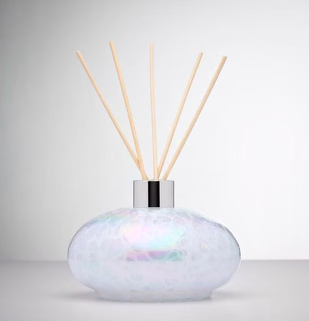 Sienna Glass Oval White Refillable Glass Reed Diffuser