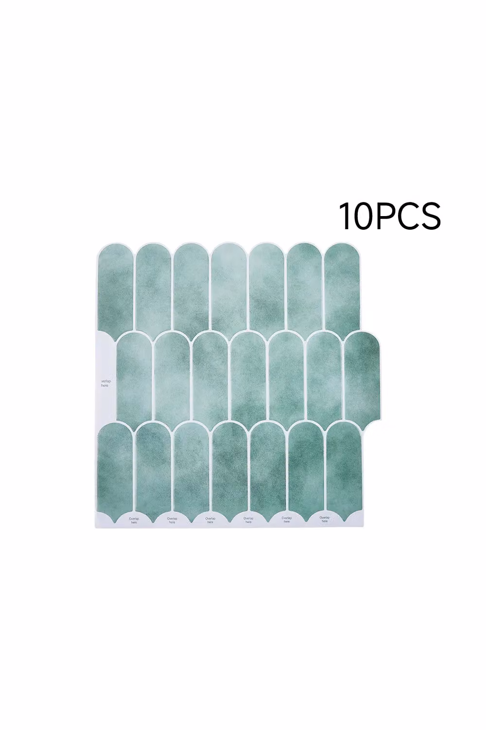 Living and Home 10-Piece Gradient Colour 3D Arch Self-Adhesive Wall Tile Stickers in Turquoise – 3