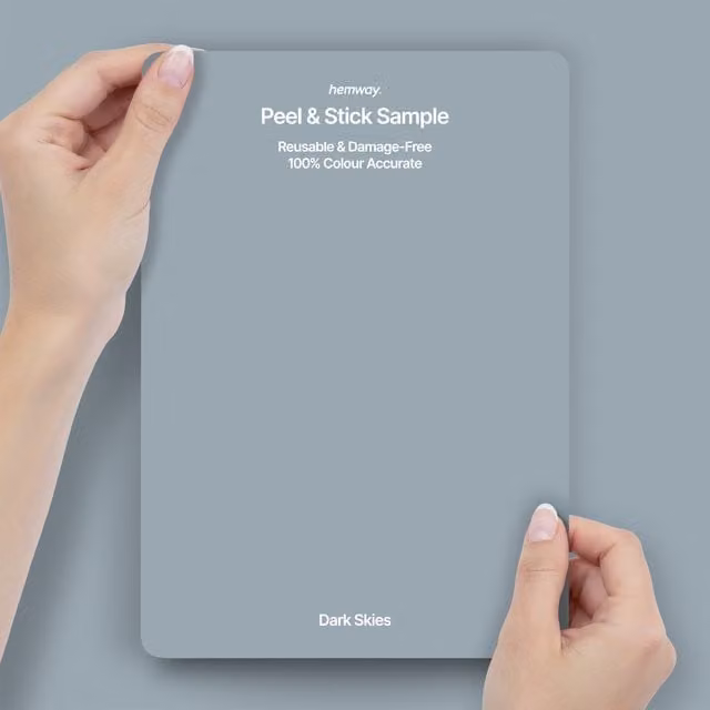 Hemway Interior Paint Sample Peel and Stick Swatch in Dark Skies Blue Grey