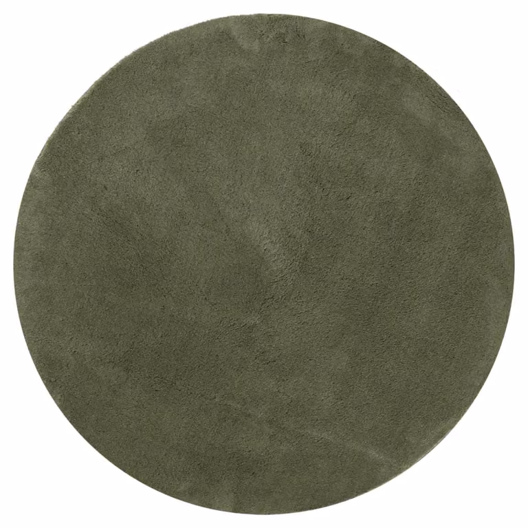 Berkfield Home HUARTE Round Short Pile Washable Rug in Forest Green, Diameter: 80 cm