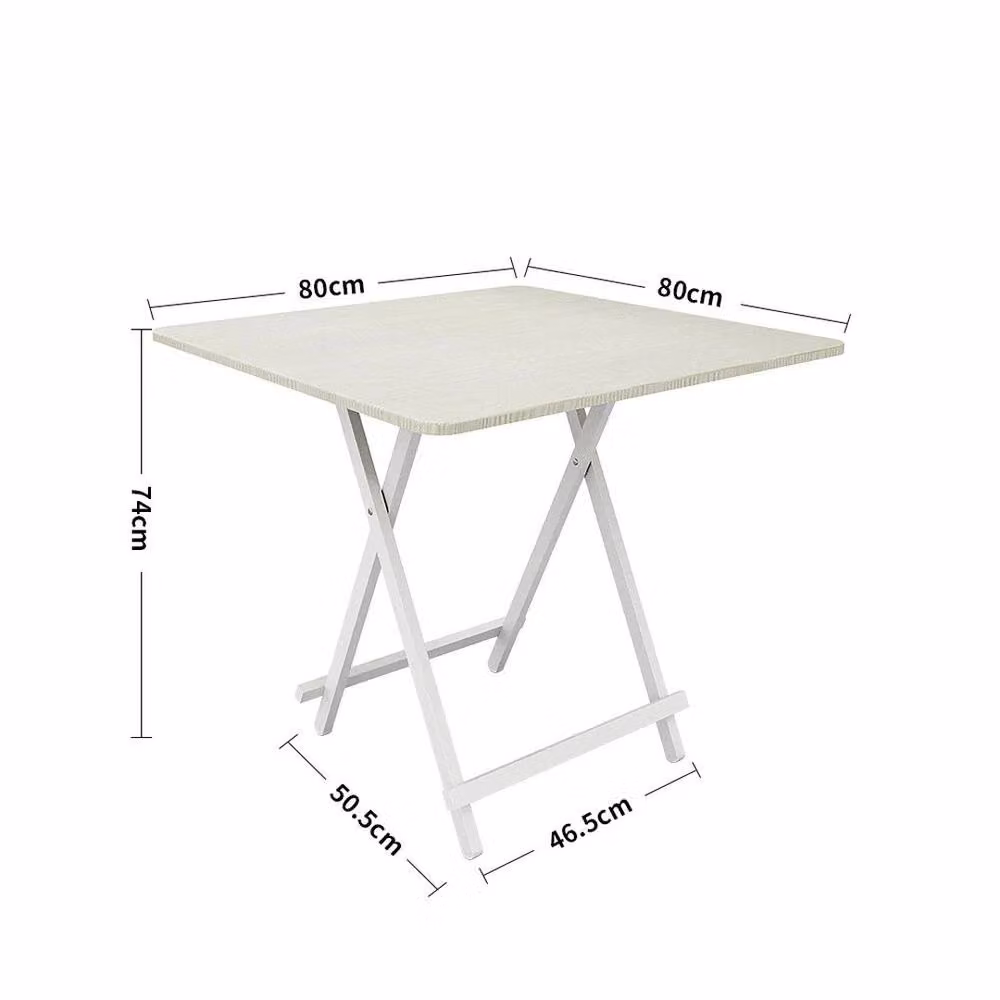 KORVIXA Beige Wooden Square Folding Dining Table for Garden and Balcony, W/D/H: 100 x 100 x 100 cm – 2