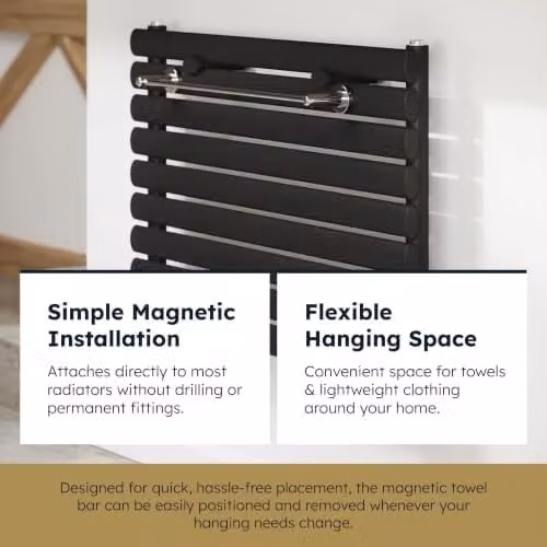 UK Radiators Talus Round Magnetic Towel Rail Bar in Silver – 2