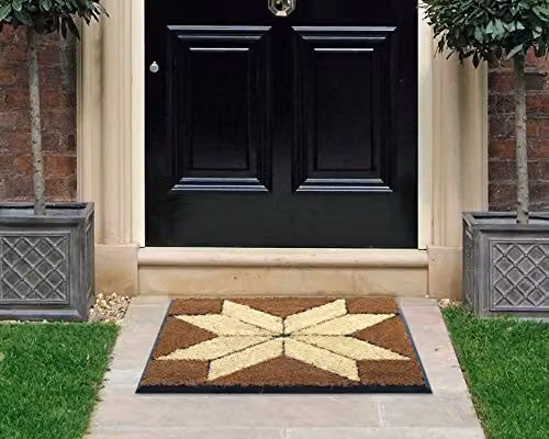 Coco&Coir Indian Star Natural Coir Door Mat with Rubber Backing, W/D/H: 75 x 45 x 1.5 cm – 2