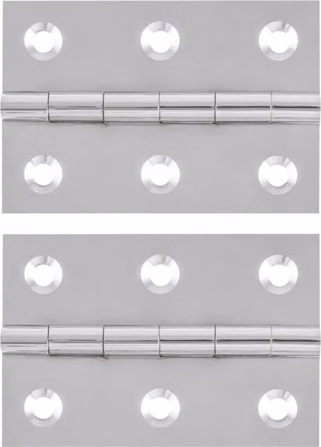 Hiatt Steel Butt Hinge in Polished Chrome, 8 cm