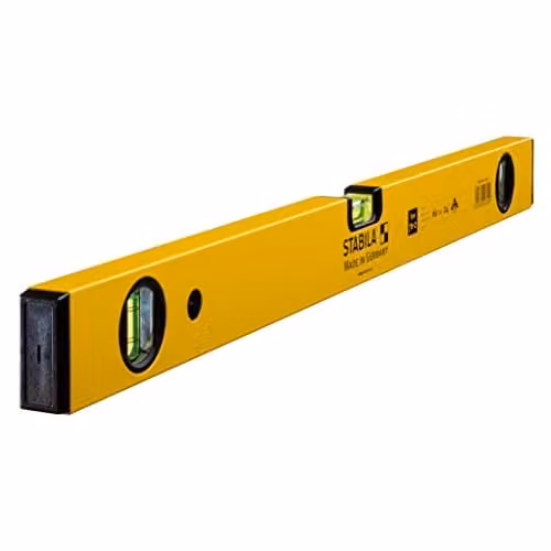 Stabila Yellow Double Plumb Spirit Level with 3 Vials, Length: 60 cm
