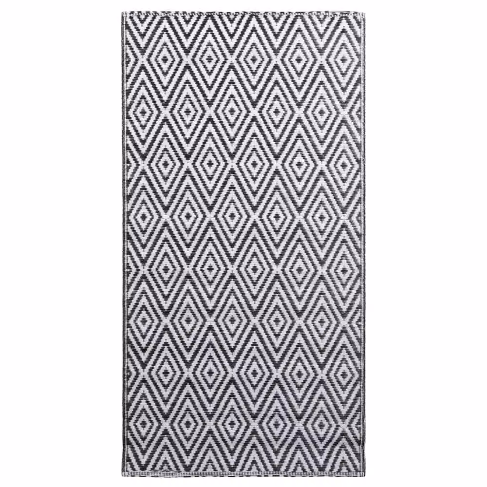 Berkfield Home Modern Outdoor Garden Carpet in White and Black, W: 160 cm, D: 230 cm – 2