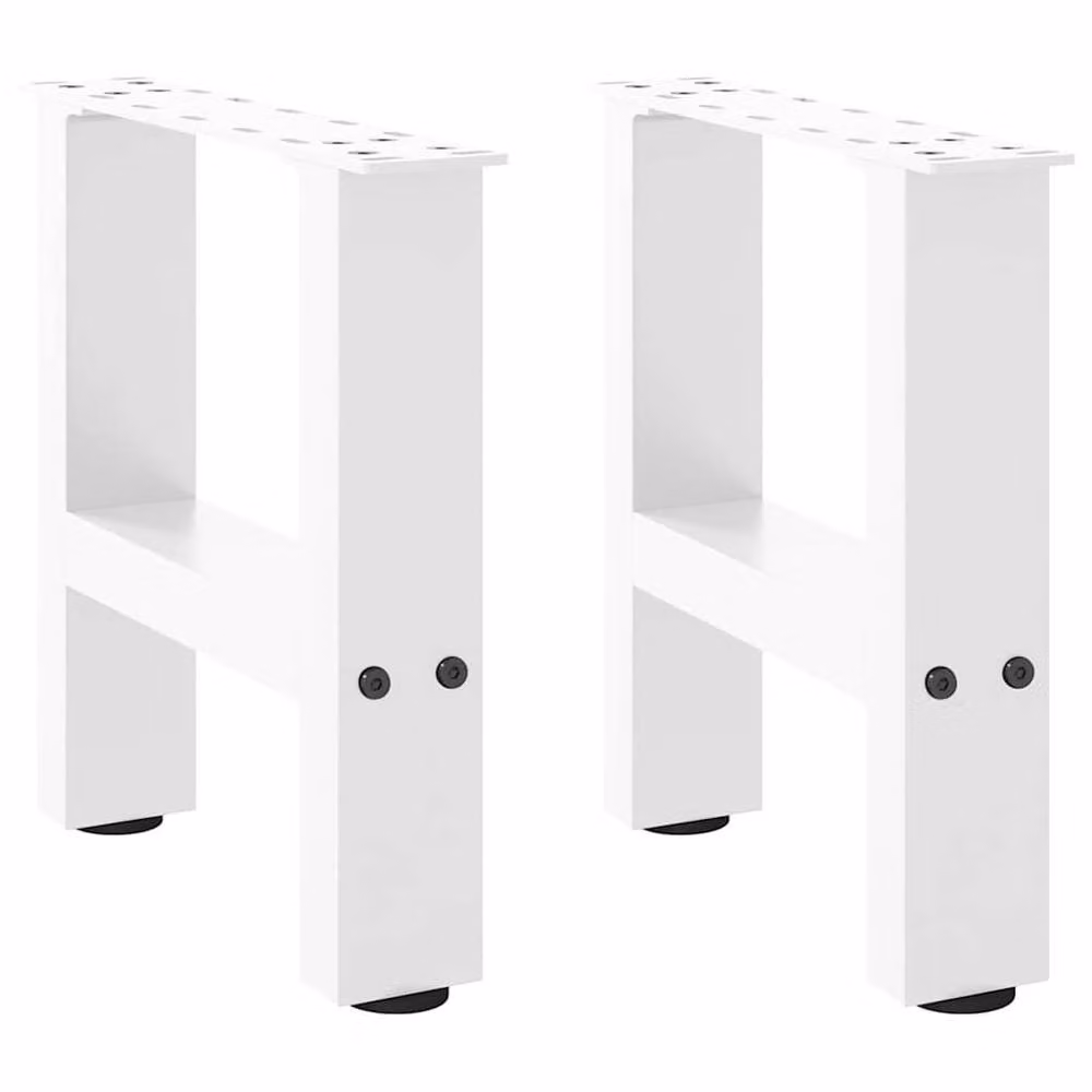 Berkfield Home Steel Coffee Table Legs, White, 2 Pieces, W/D/H: 30 x 30 x 30 cm