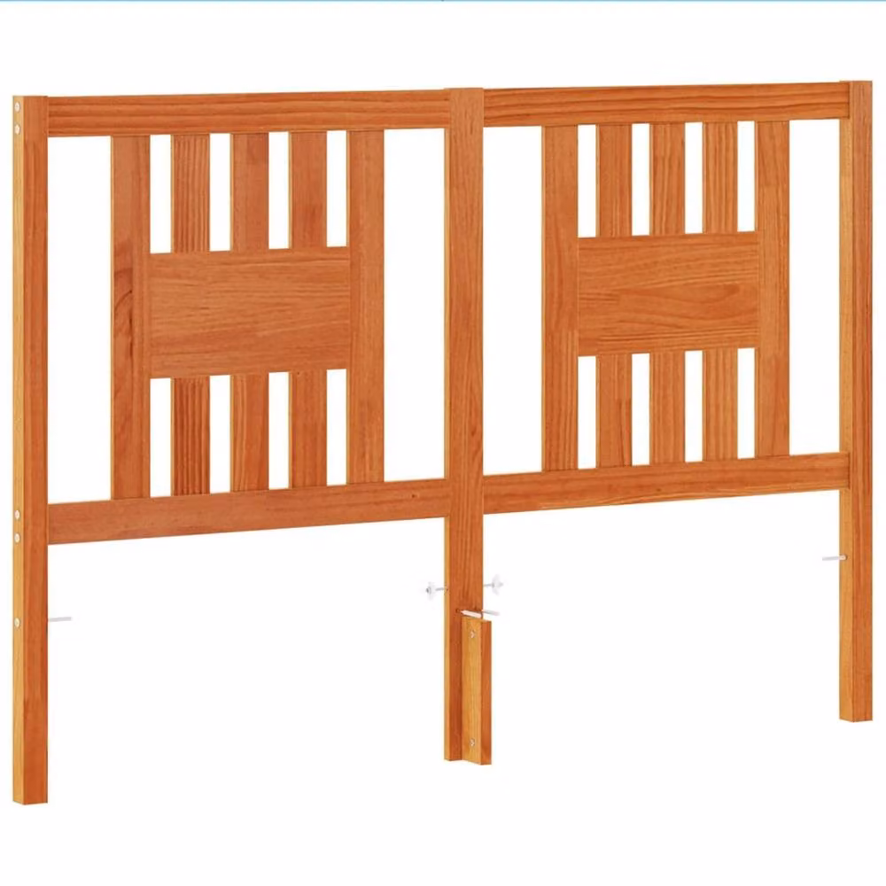 Berkfield Home Solid Wood Pine Headboard in Wax Brown, Width: 140 cm – 3