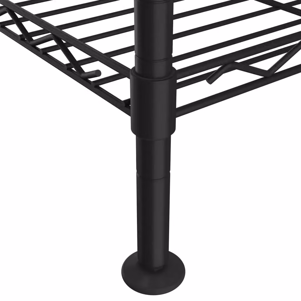 Berkfield Home 3-Tier Metal Storage Rack in Black, W/D/H: 60 x 35 x 76 cm – 4