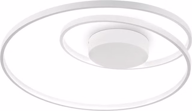 Ideal Lux Oz Decorative Swirl Integrated LED Semi Flush Ceiling Light, White, 3000K Warm White