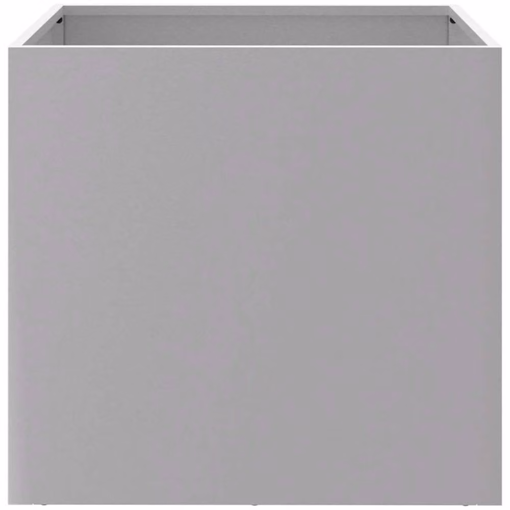 Berkfield Home Galvanised Steel Planter Tubs, 2 Pack, Silver, W: 42 cm, D: 40 cm, H: 39 cm – 3