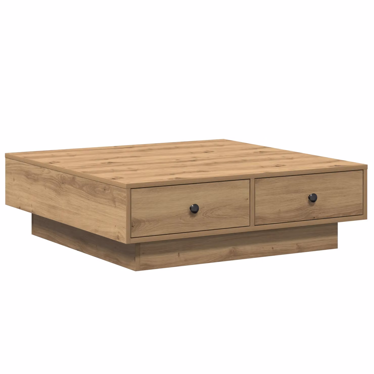 Berkfield Home Artisan Oak Veneer Coffee Table with Storage, Brown, W: 90 cm, D: 90 cm, H: 28 cm – 2