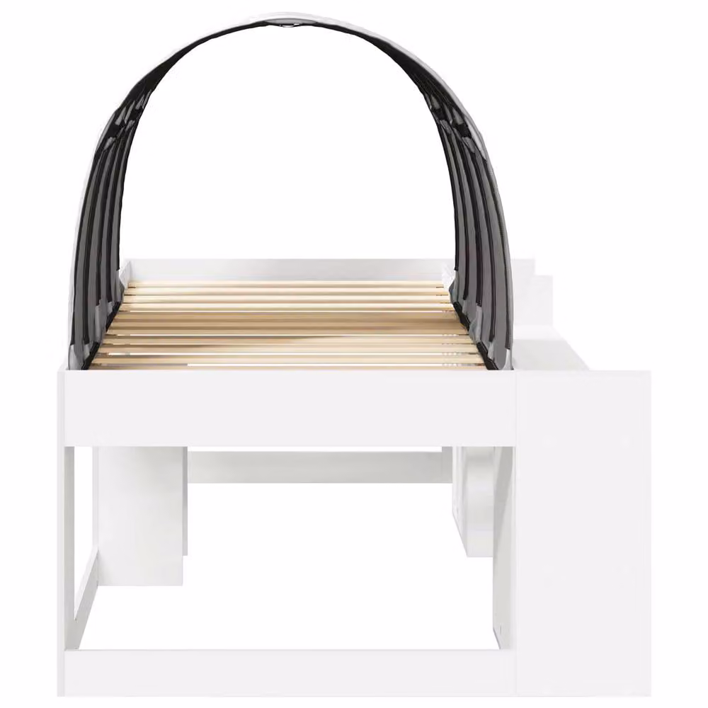 Berkfield Home Kids High Bed Frame with Storage and Stairs in White Engineered Wood – 2